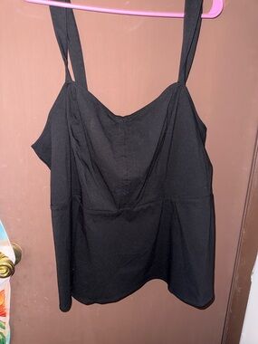 torrid Black Wide-Strap Peplum Cami